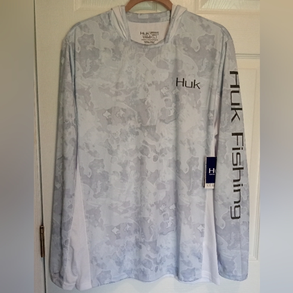 Huk Icon X Camo Performance Fishing Hoodie NWT Men's Size L